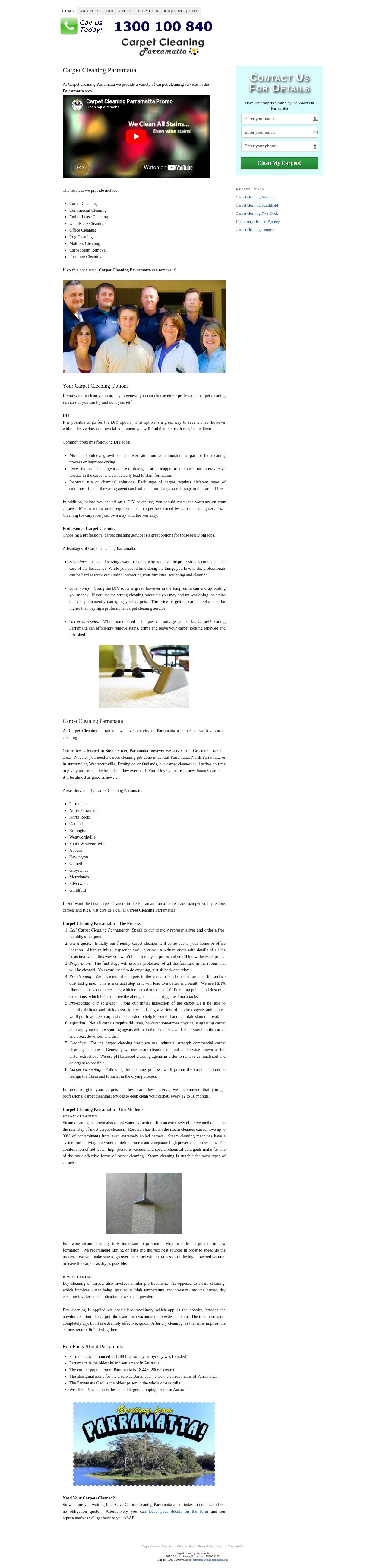 Carpet Cleaning Parramatta website