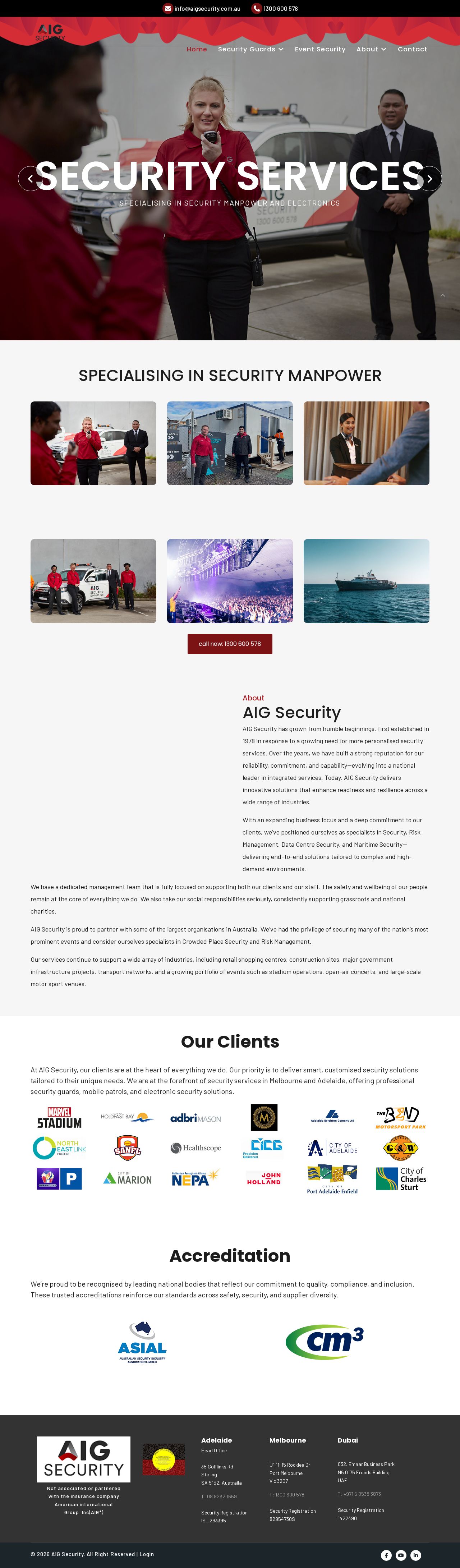 Corporate Security Solutions website
