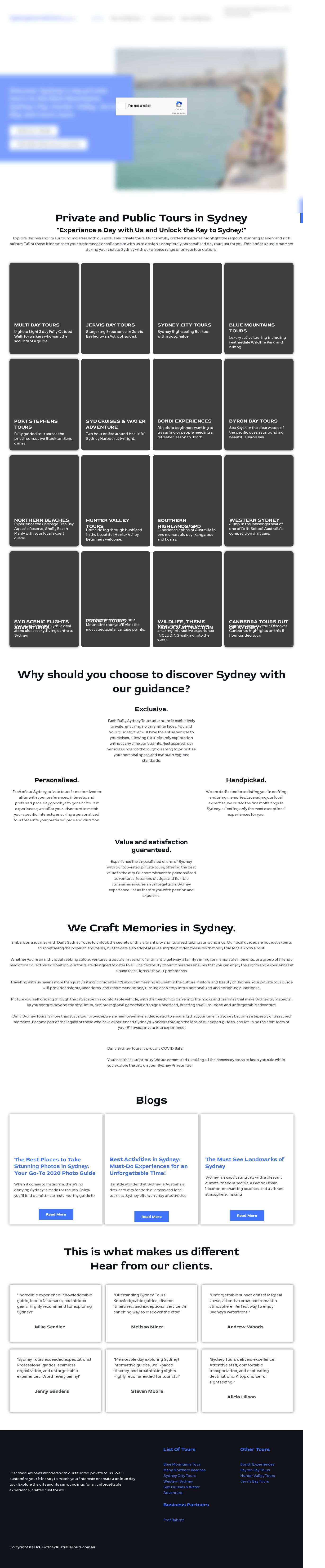 Sydney Australia tours website