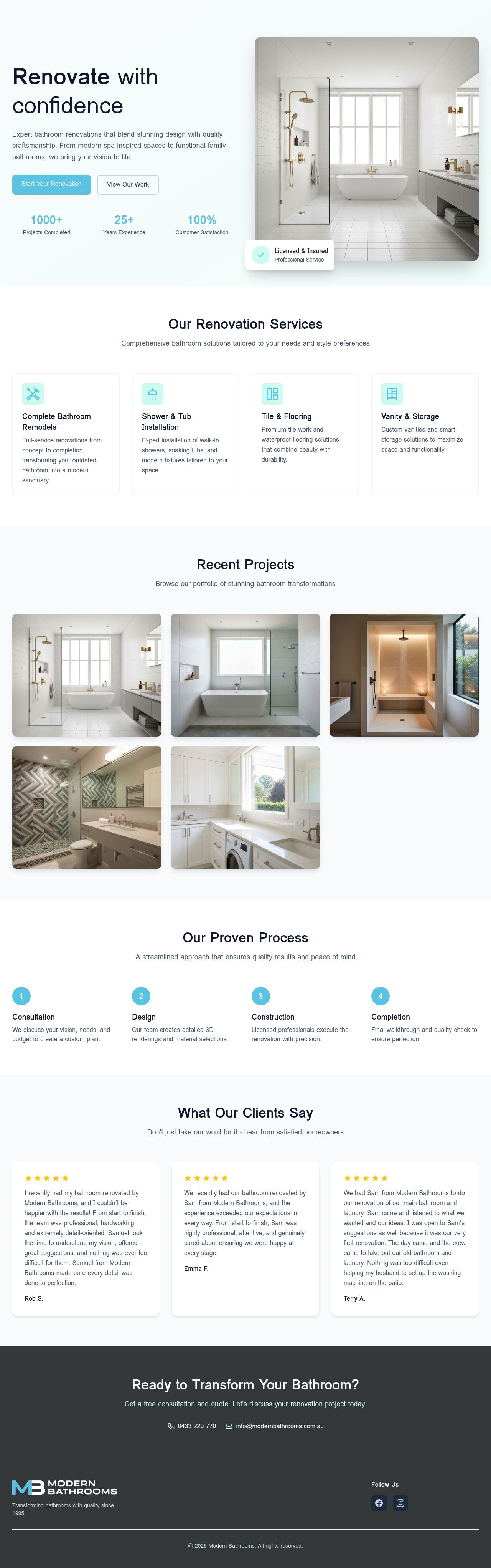 Modern Bathrooms website
