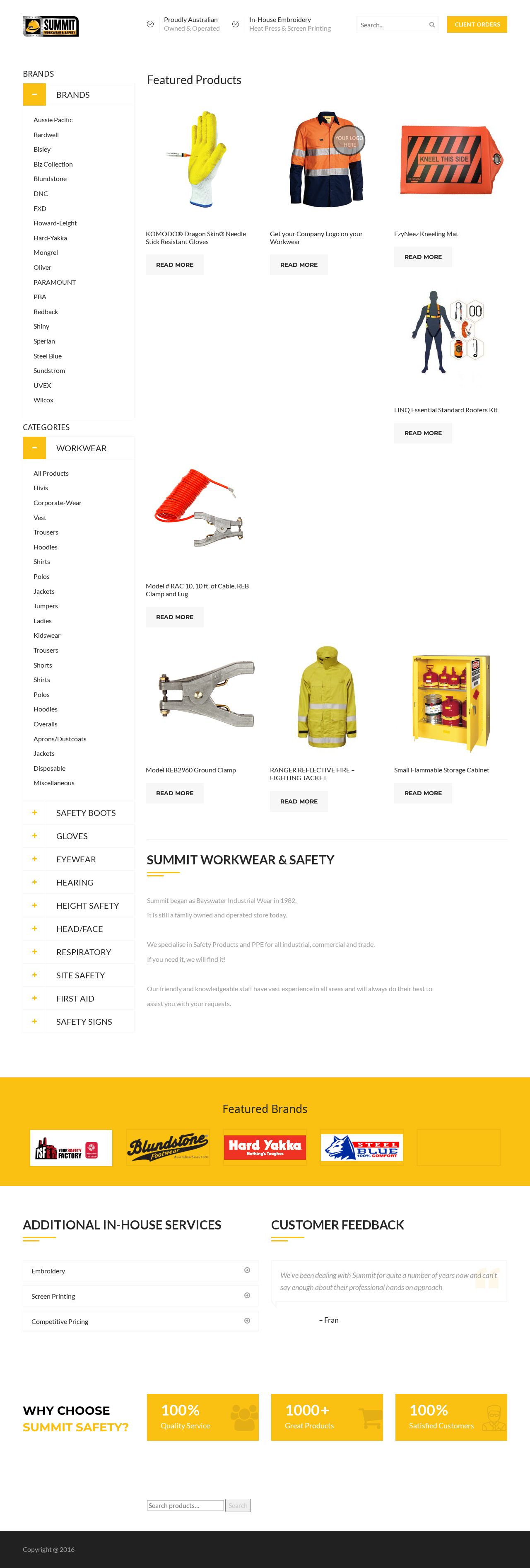 Summit Workwear and Safety website