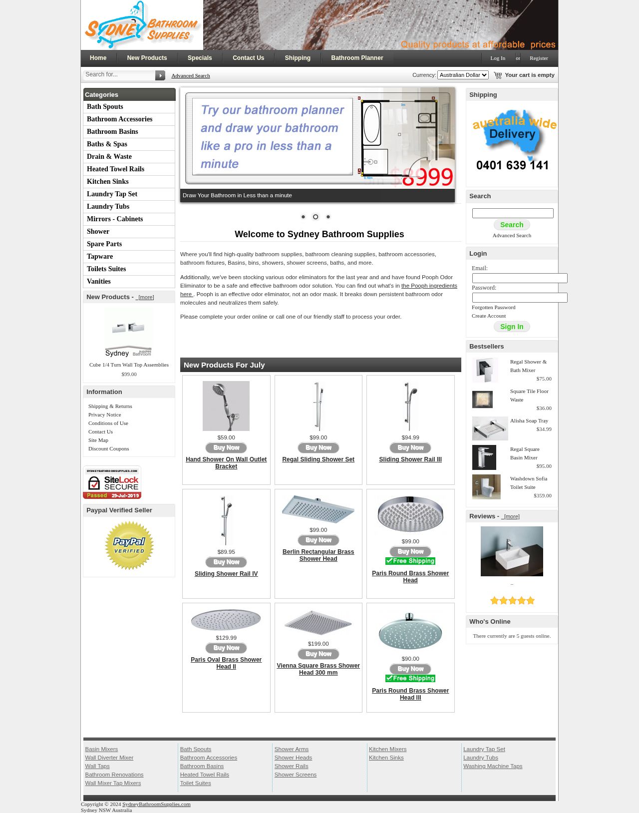 Sydney Bathroom Supplies website