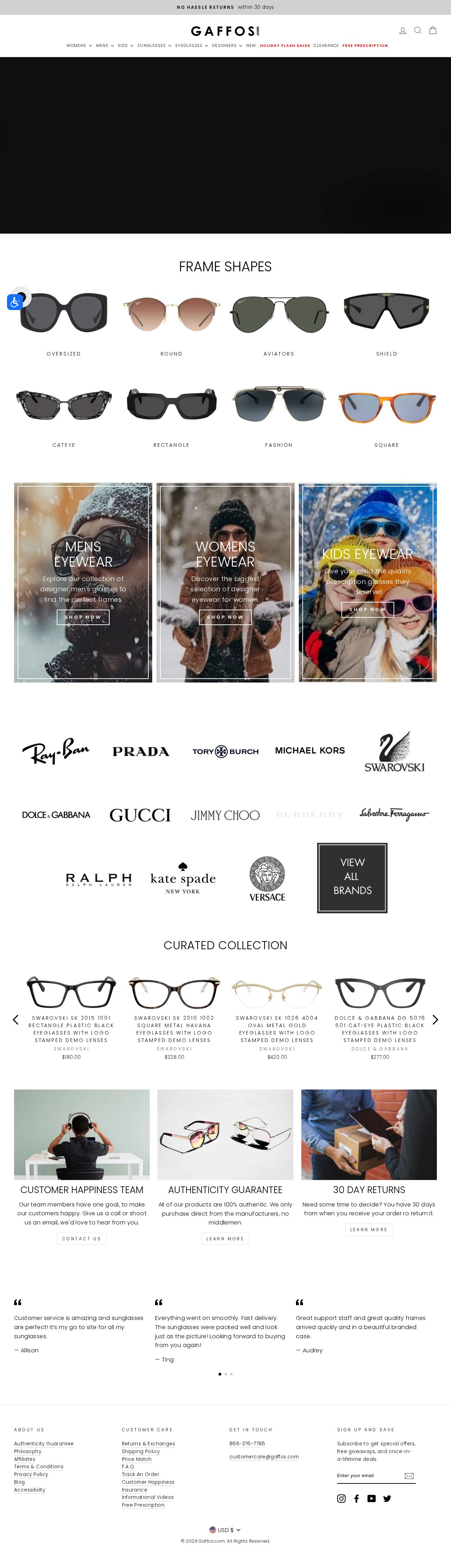 Authentic Sunglasses website