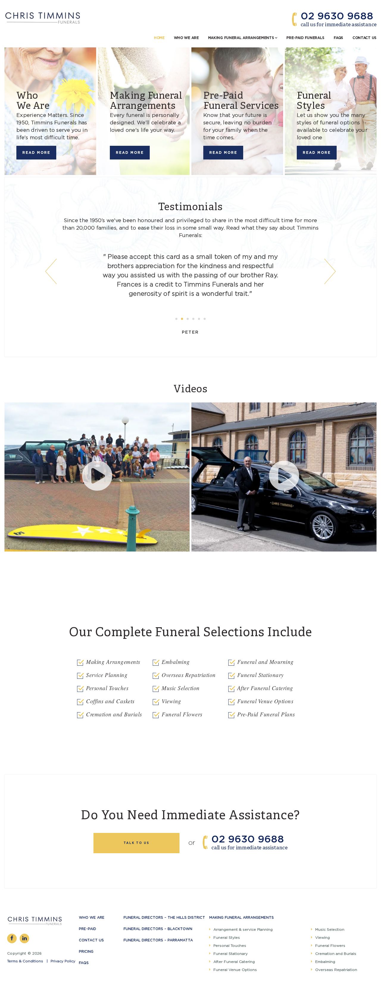 Chris Timmins Funerals website