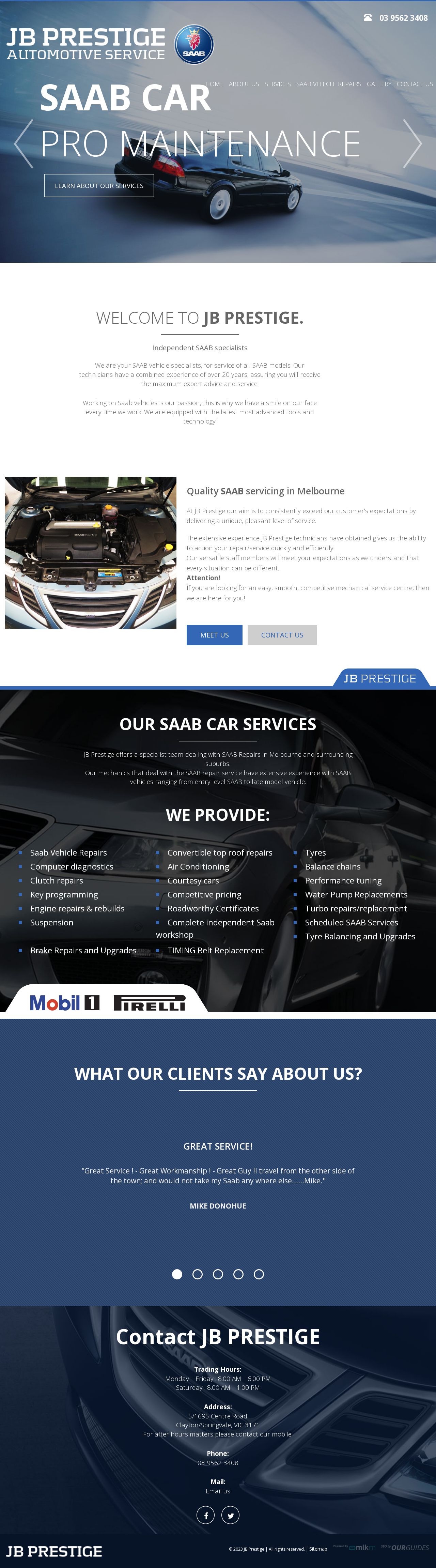 JB Prestige website