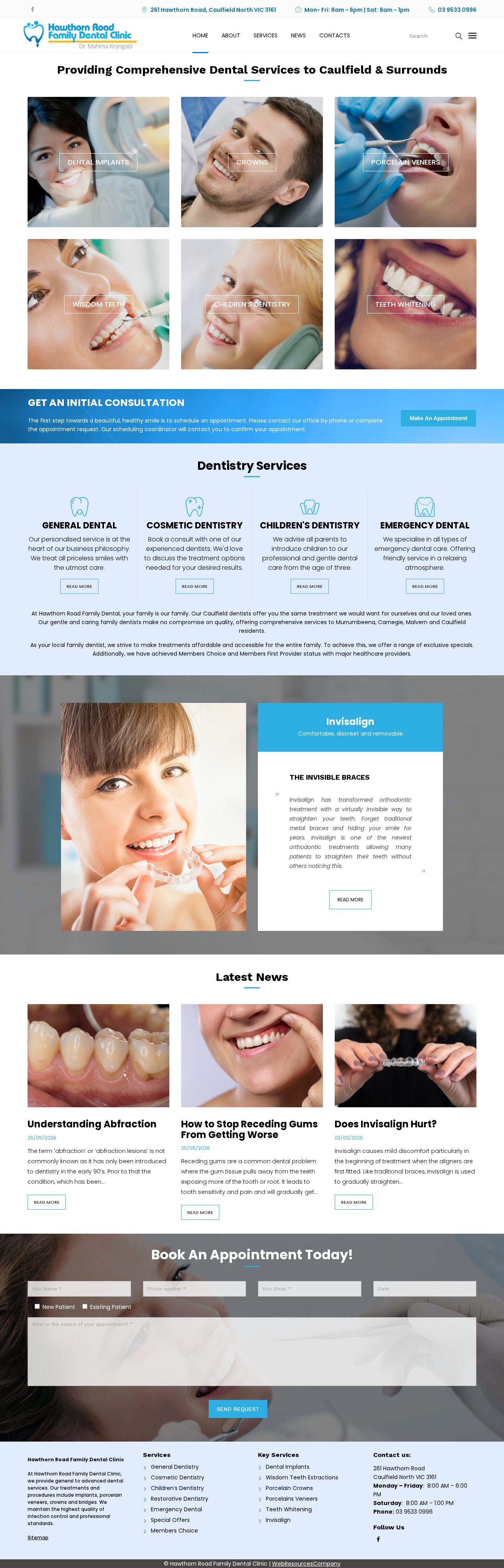 Hawthorn Road Family Dental Clinic website