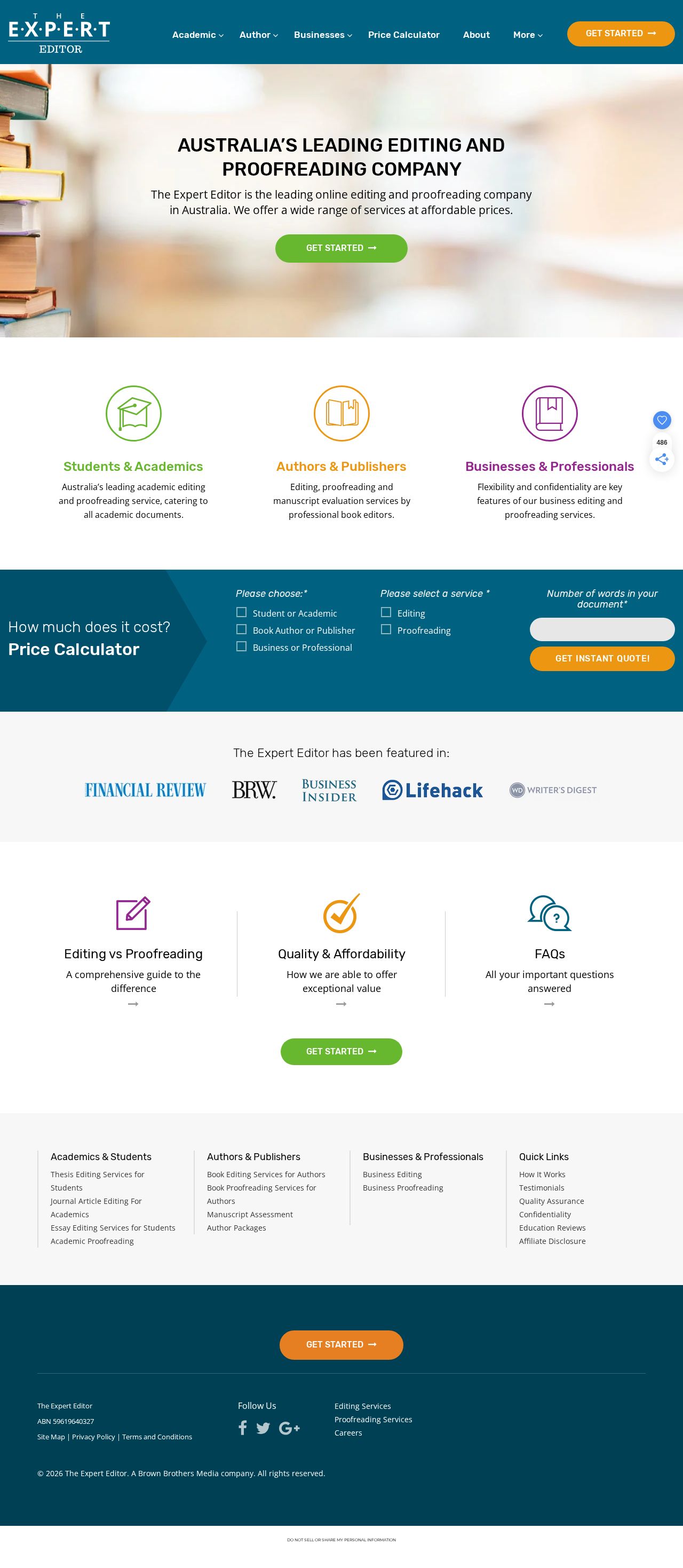 The Expert Editor website