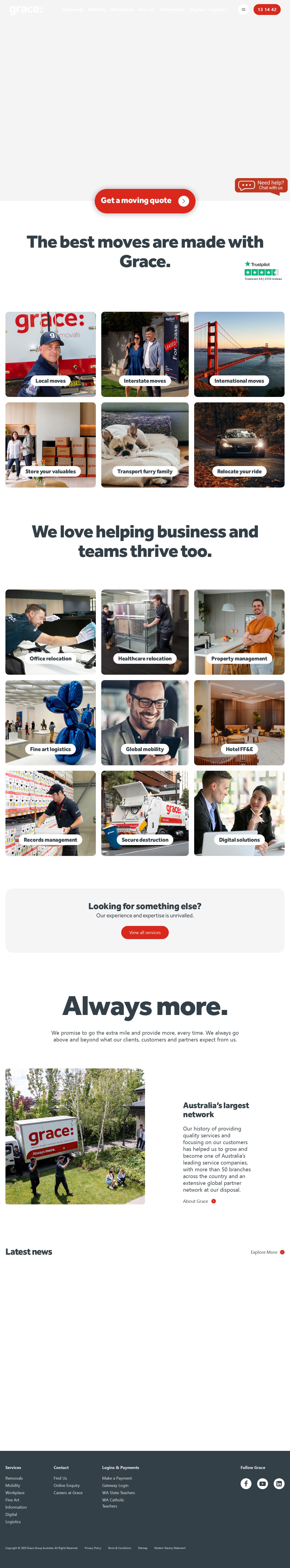 Interstate Removalists website