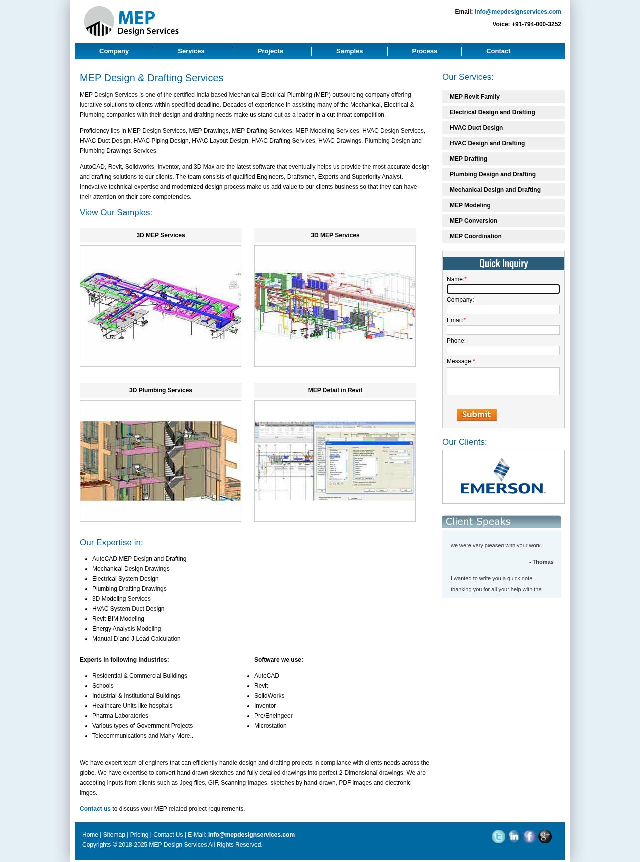 MEP Engineering Services website