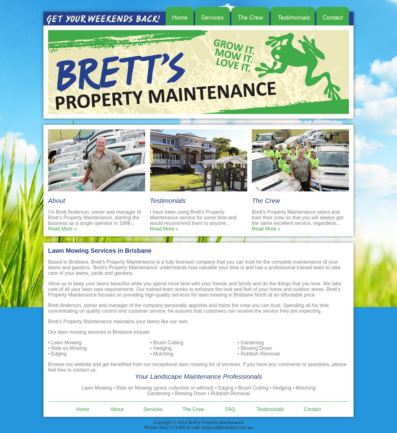 Brett's Property Maintenance website
