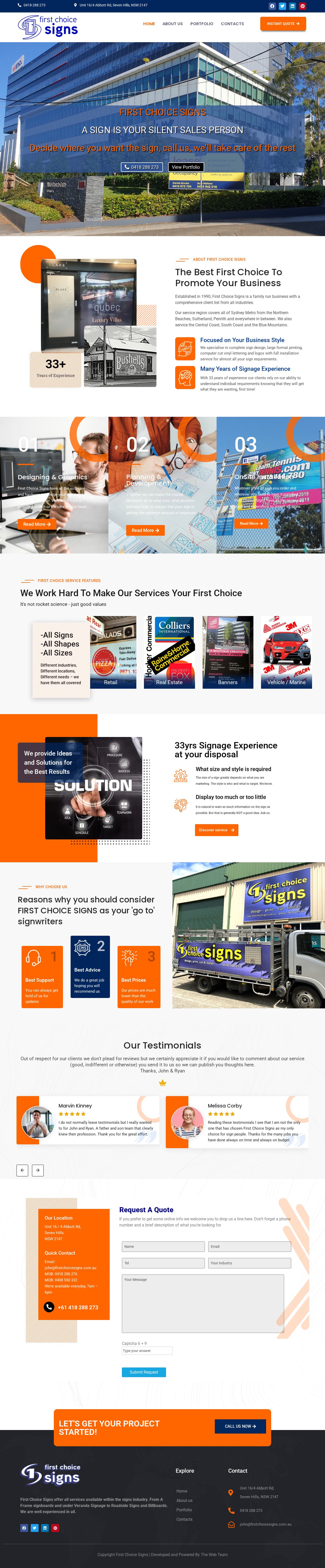 First Choice Signs website