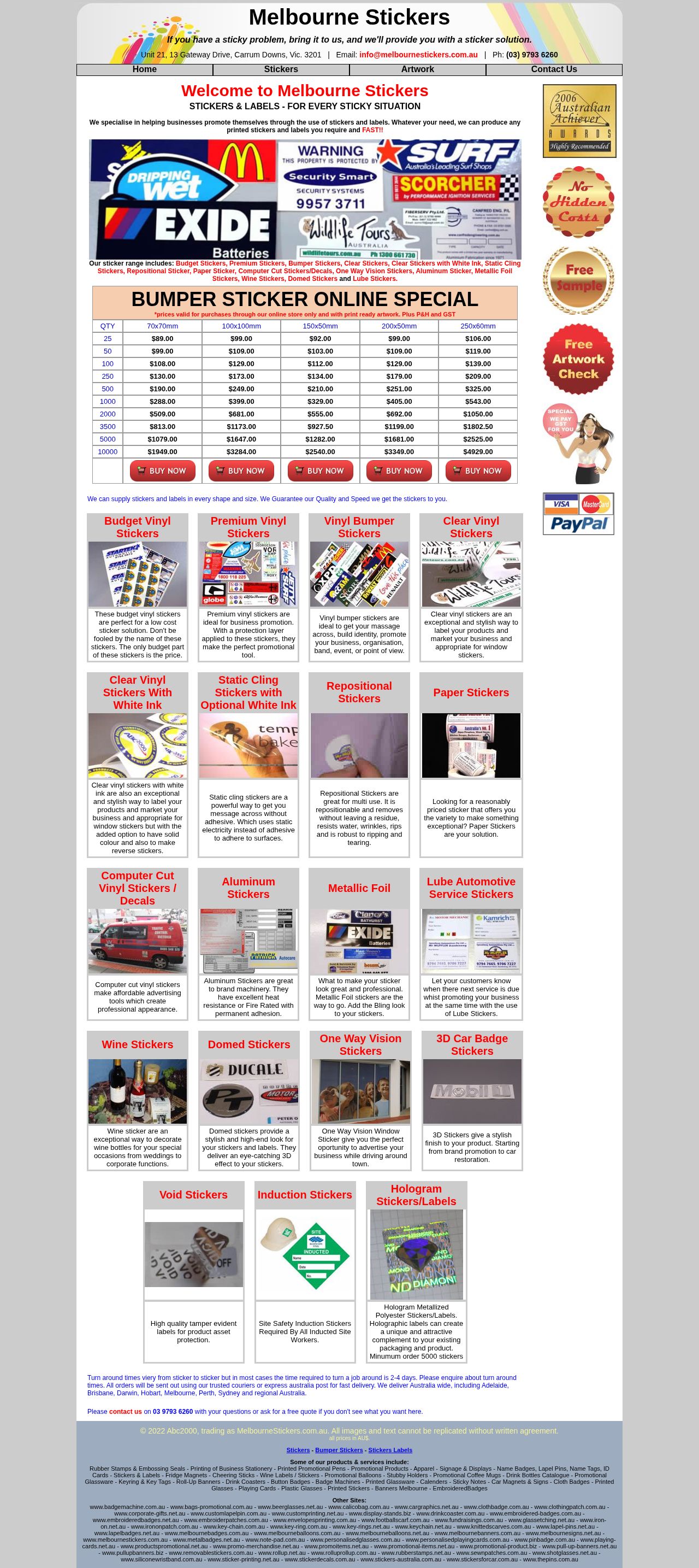 Stickers Labels website