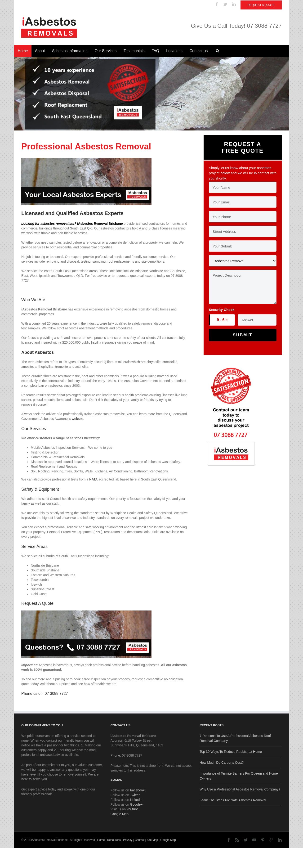 iAsbestos Removal Brisbane website