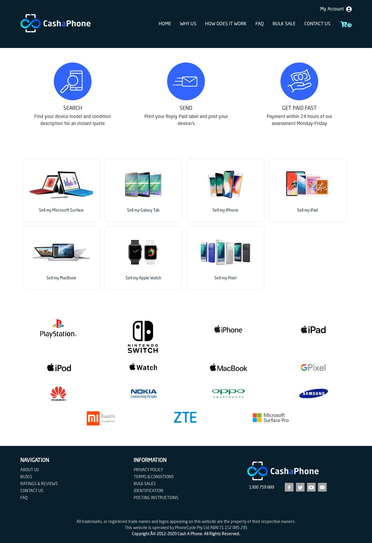 Cash a Phone website