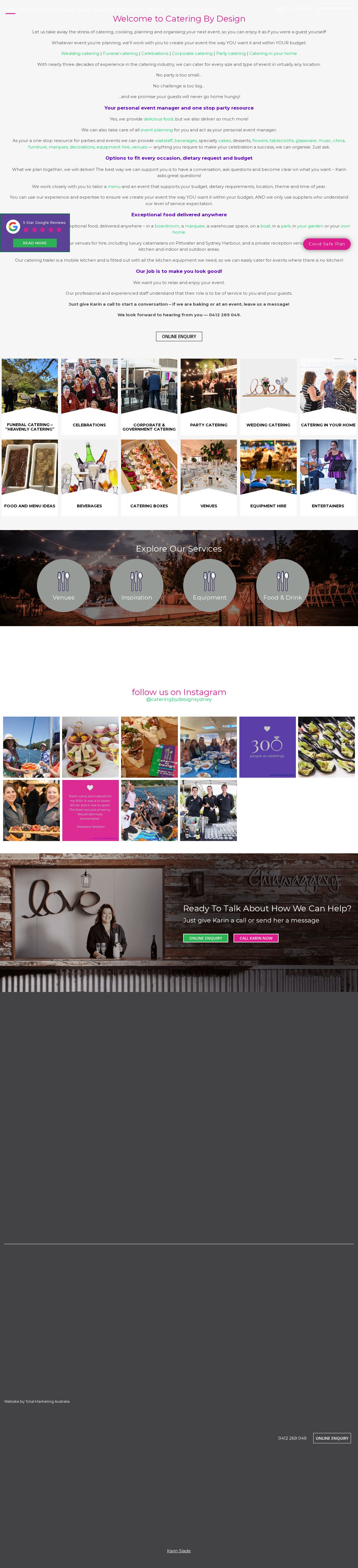 Catering By Design website