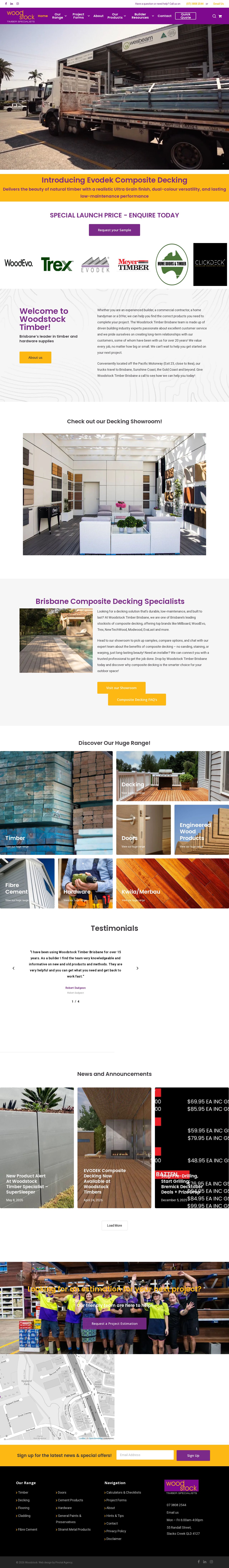 Woodstock Timber-Brisbane Supplies website