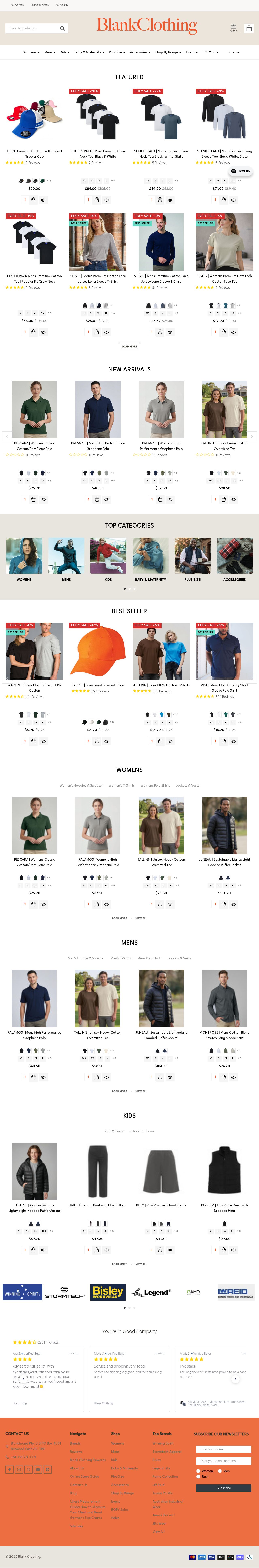 Blank Clothing Australia website