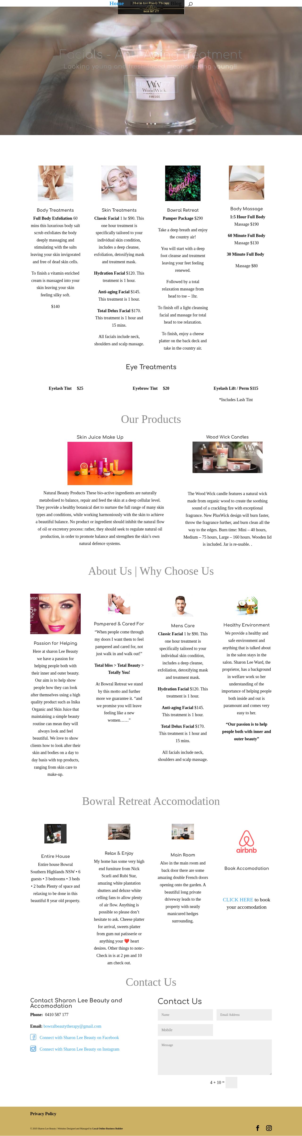 Sharon Lee Ward Beauty Therapy website