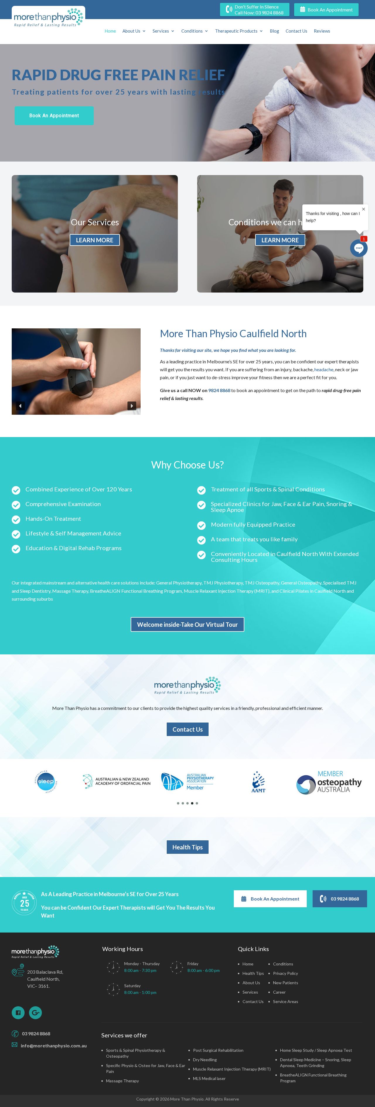 More Than Physio website