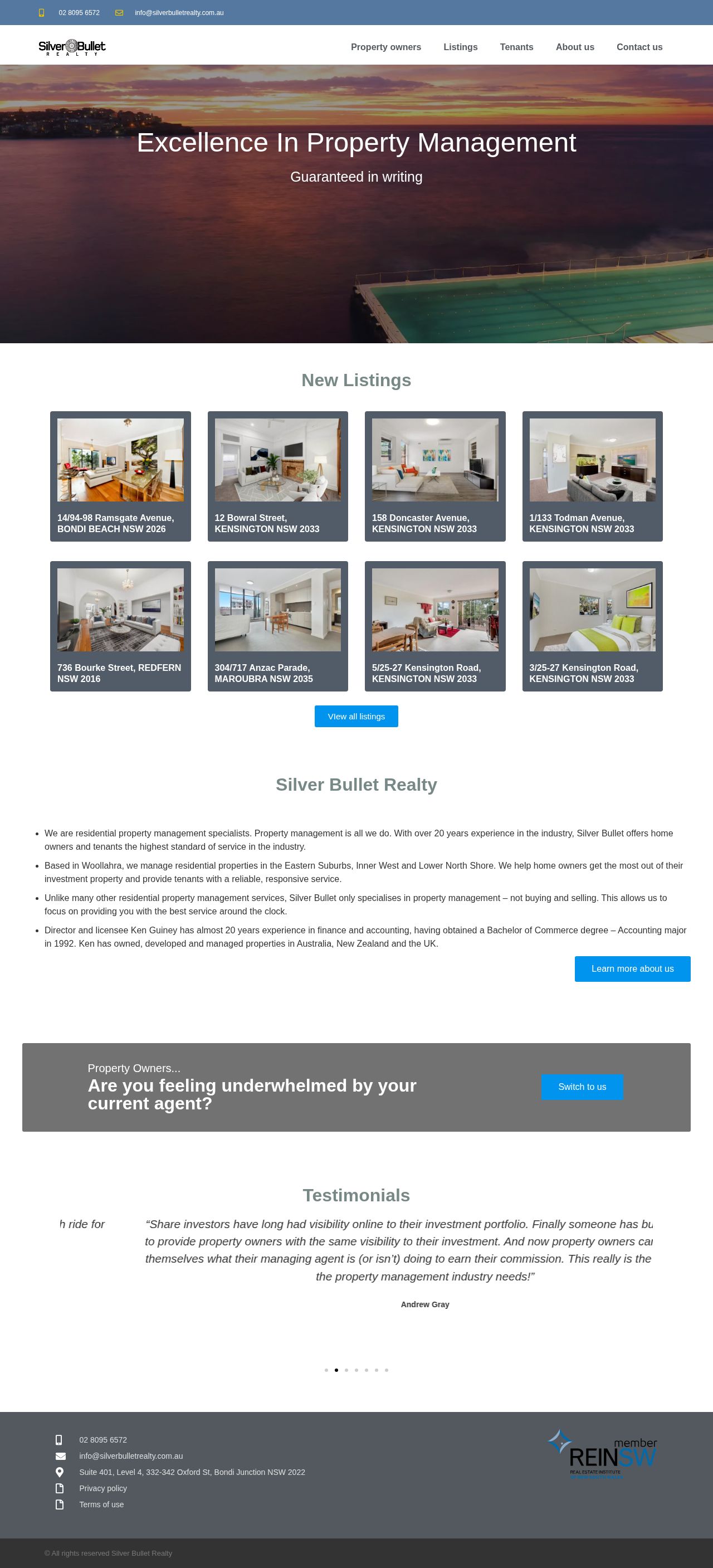 Silver Bullet Realty website