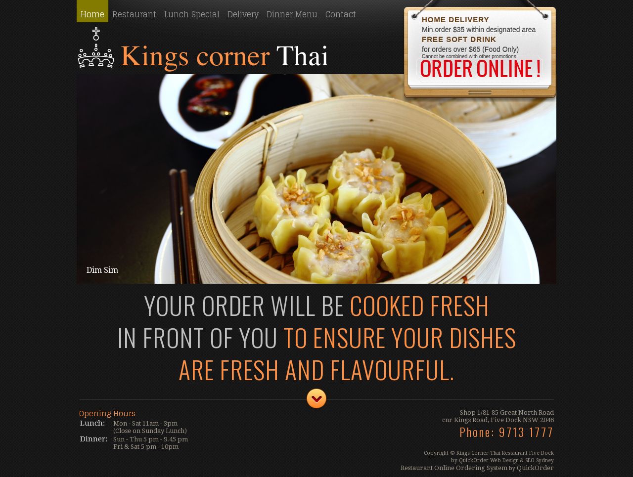 Kings Corner Thai website