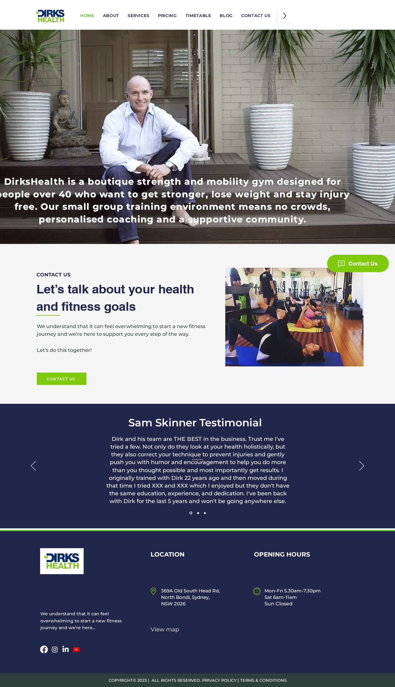 Dirks Health website