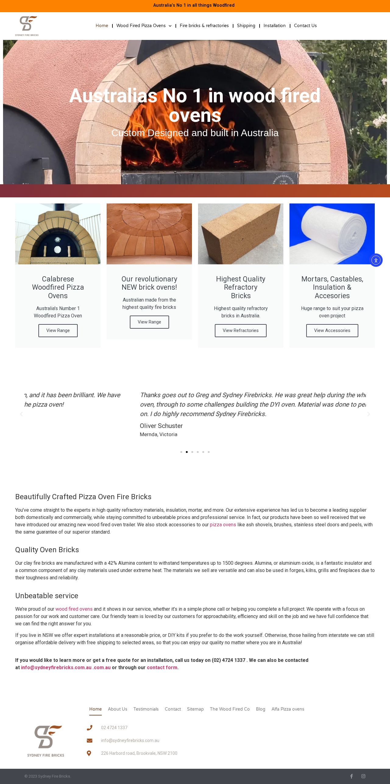 Sydney Fire bricks & Refractories website