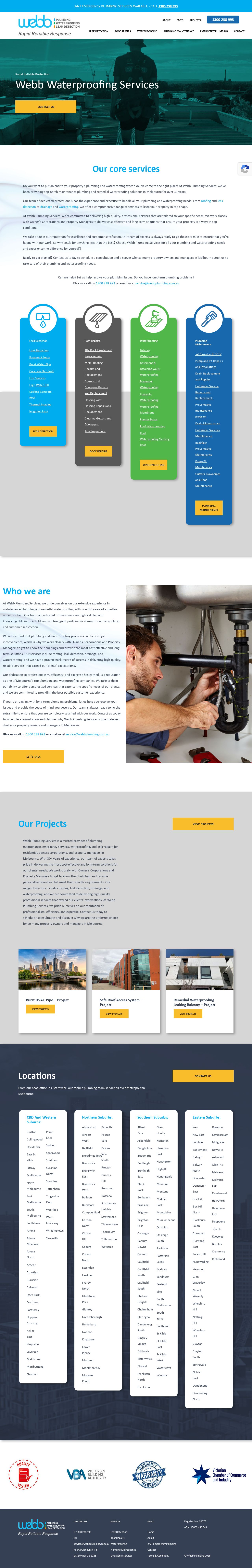 Webb Plumbing Services website