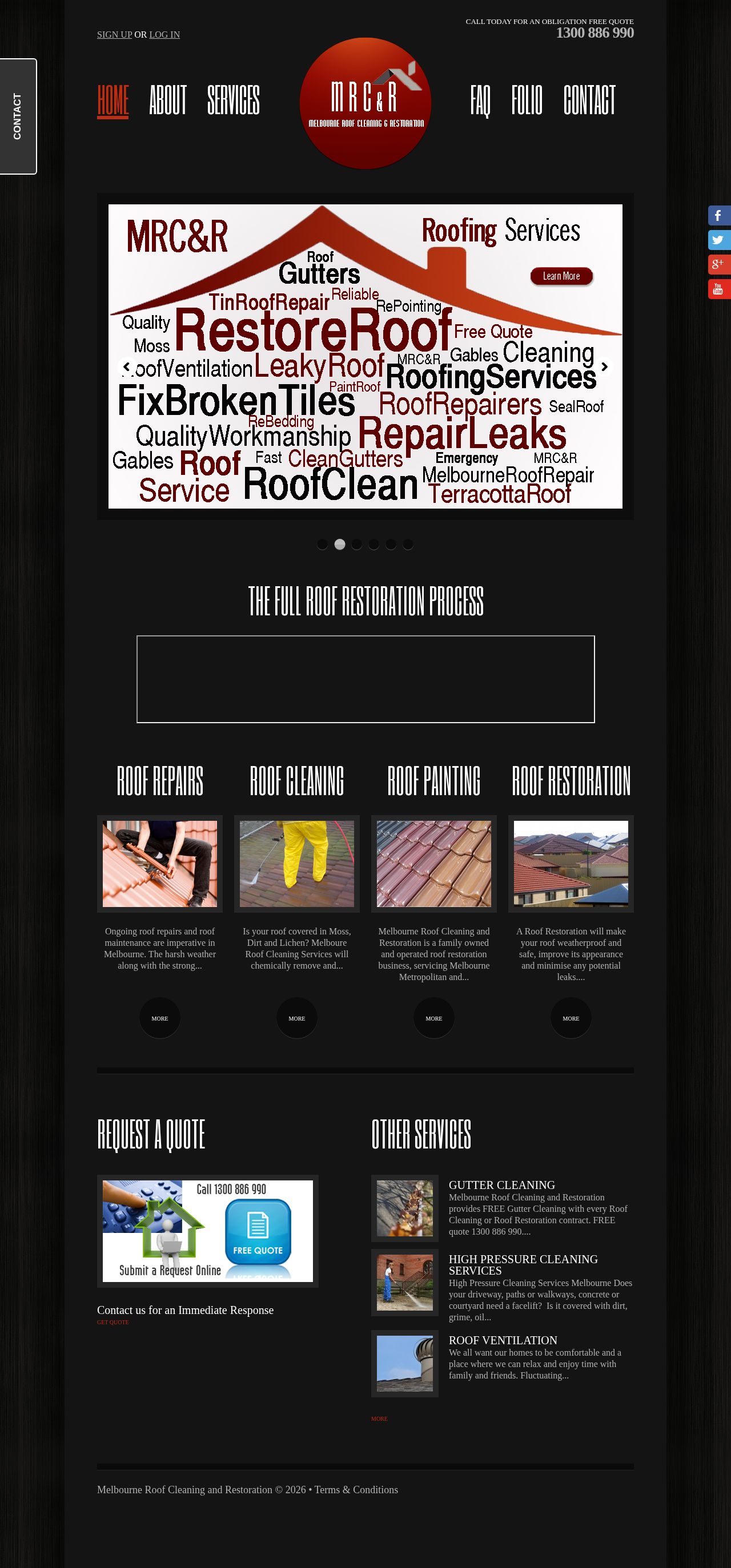Melbourne Roof Cleaning and Restoration website