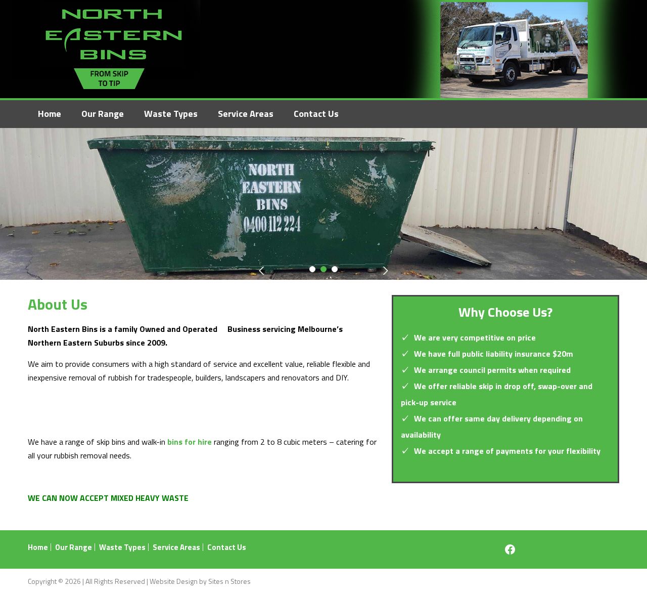 North Eastern Bins Pty Ltd website