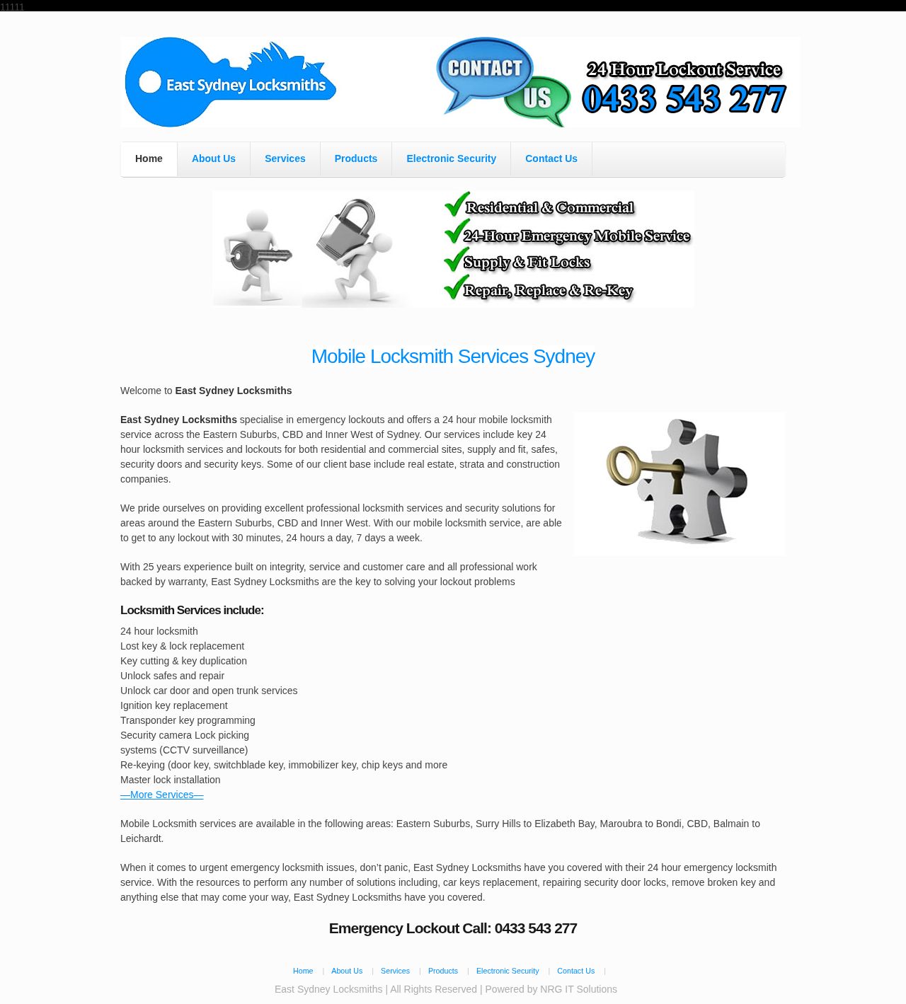East Sydney Locksmiths website