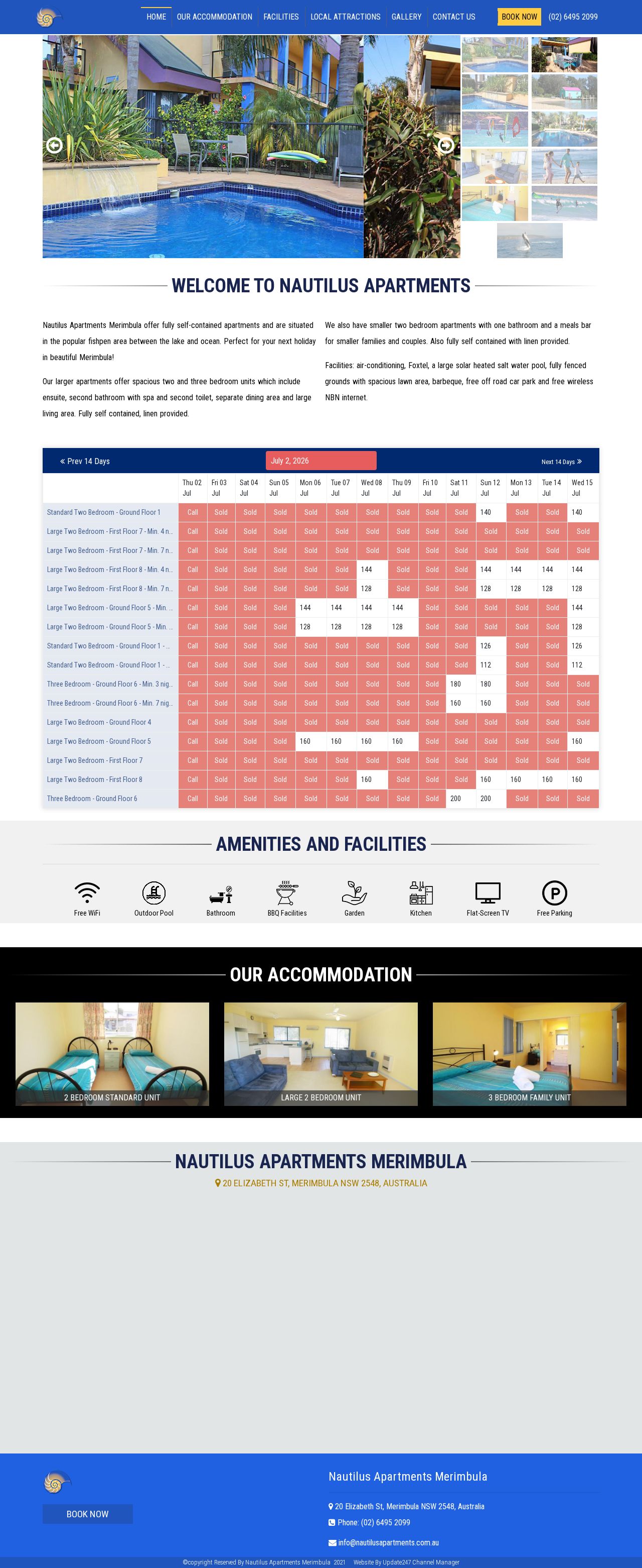 Nautilus Apartments Merimbula website