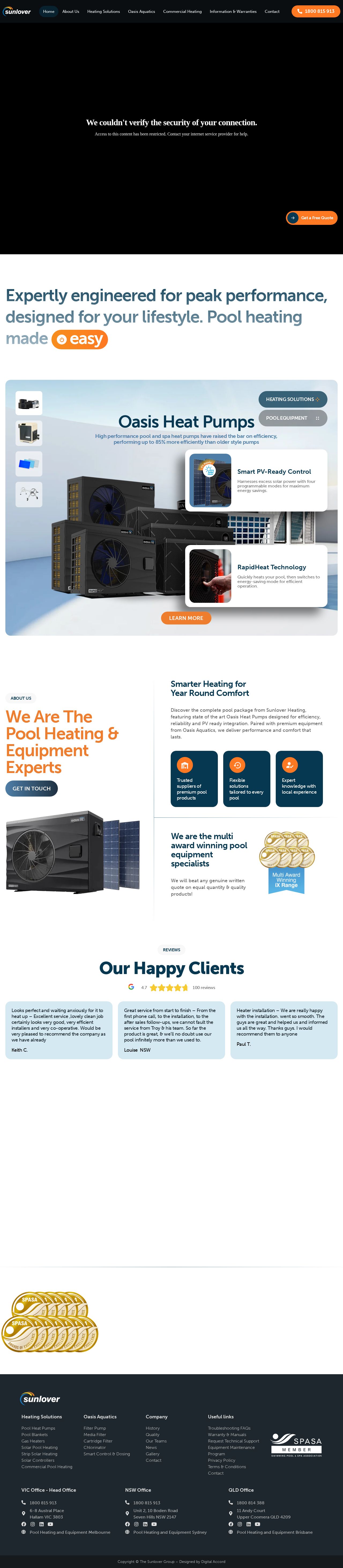 Sunlover Heating Pty Ltd website