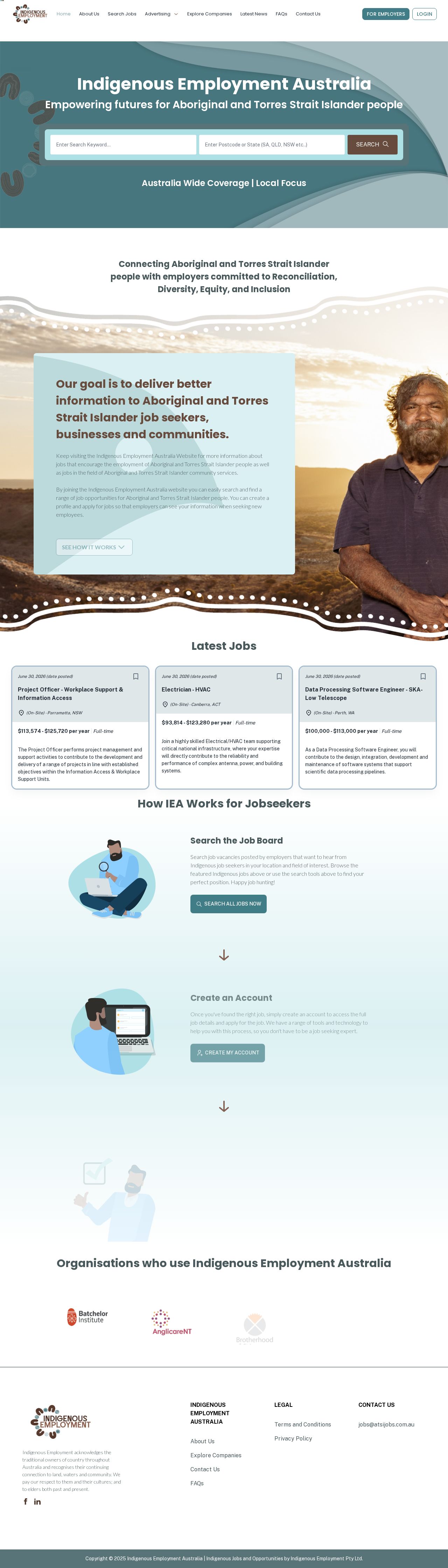 Indigenous Employment Australia website
