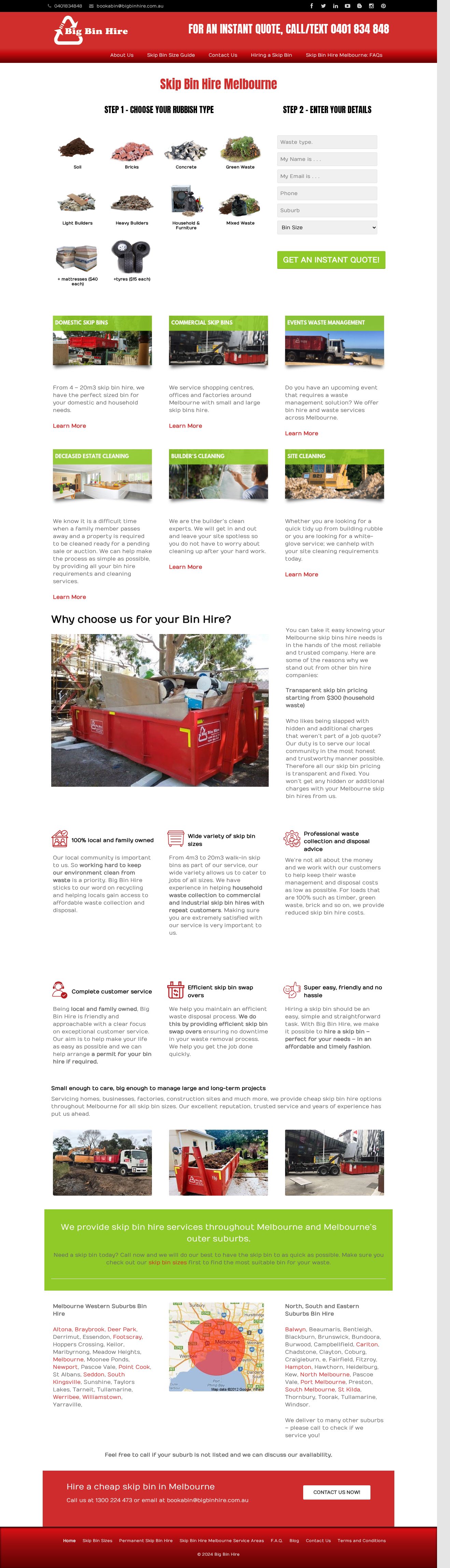 BIG BIN HIRE website