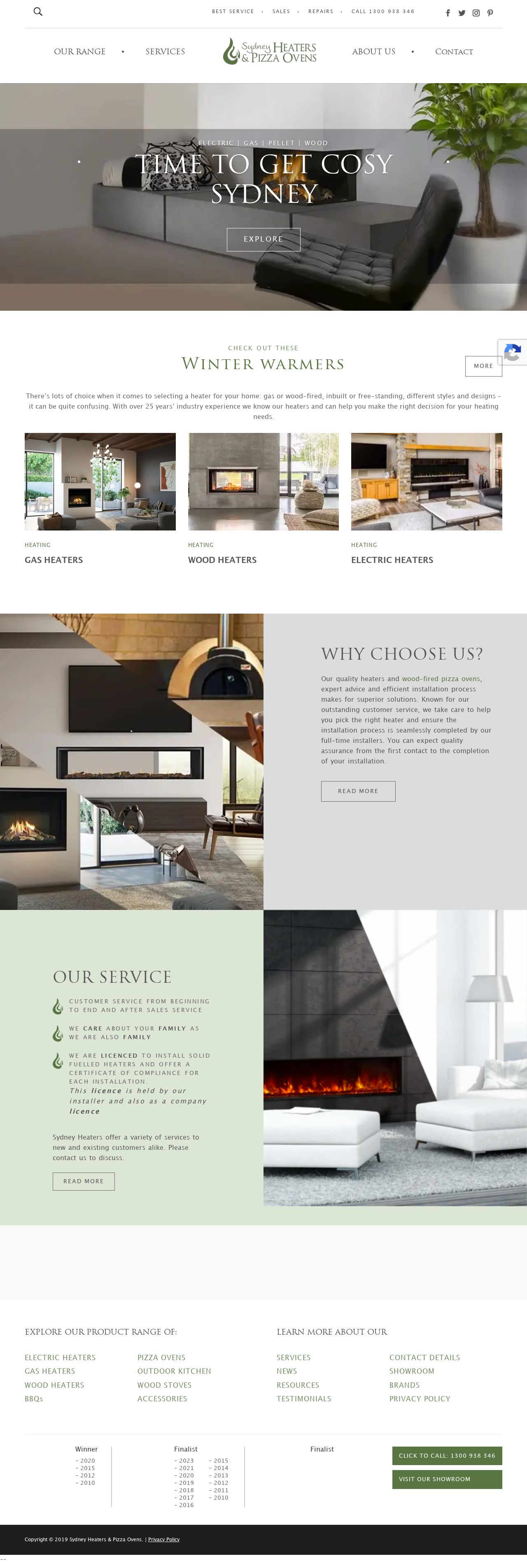 Sydney Heaters & Pizza Ovens website