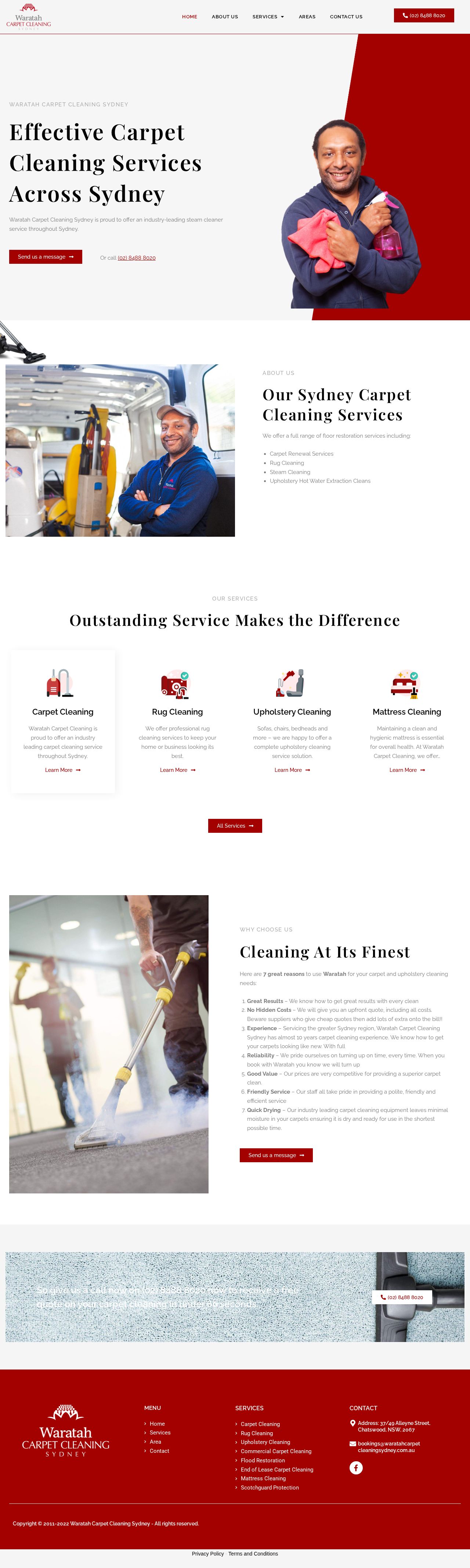 Waratah Carpet Cleaning Sydney website