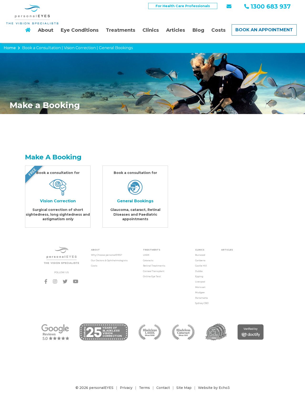 Personal Eyes website