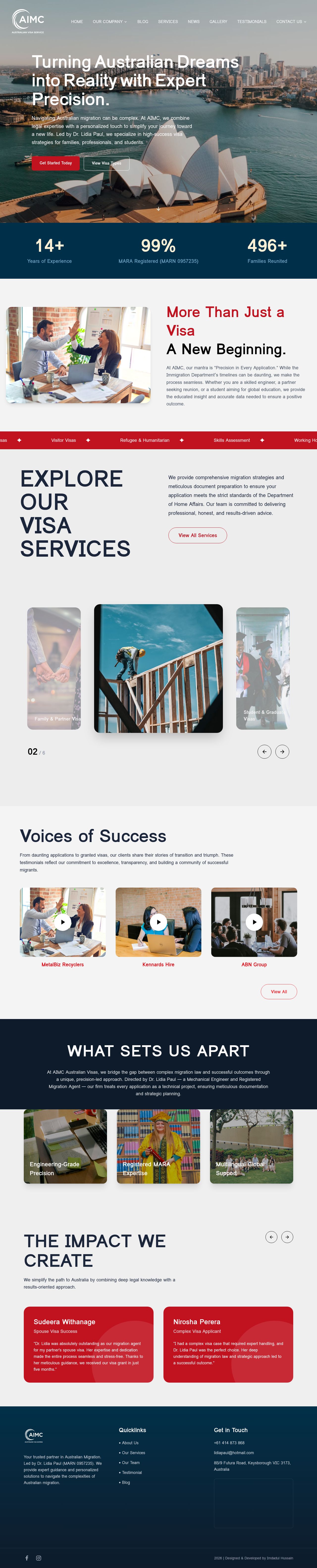 AIMC AUSTRALIAN VISAS website