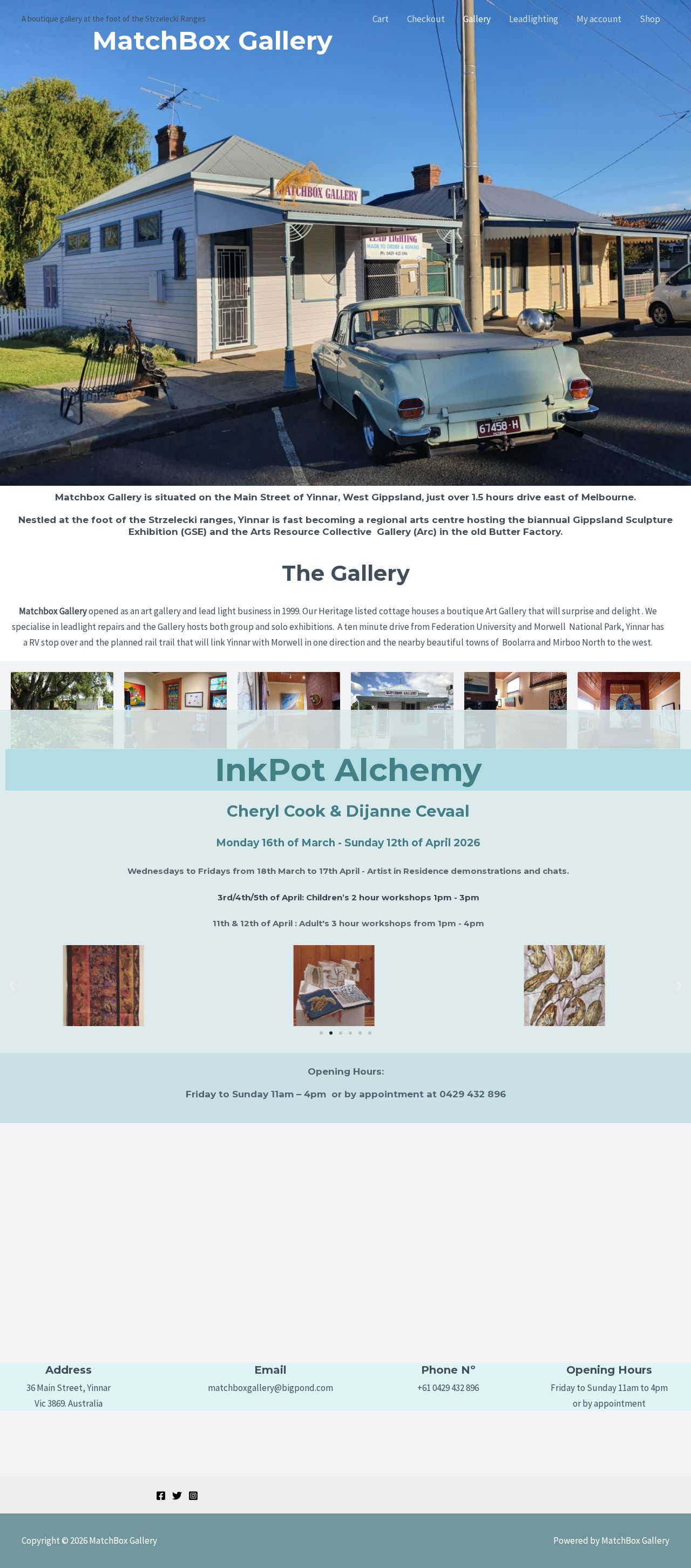 Matchbox Gallery website