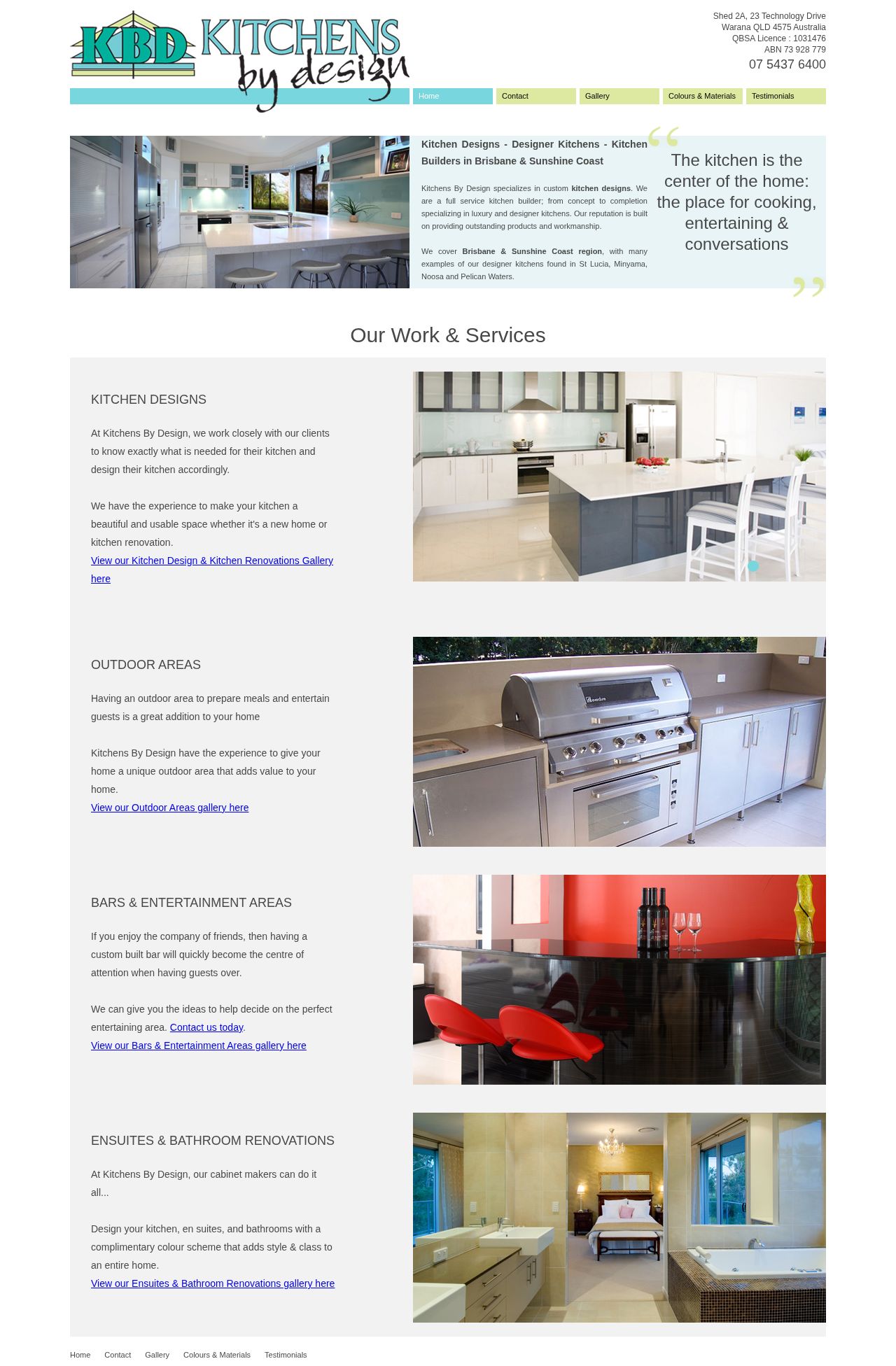 Kitchen By Design QLD website