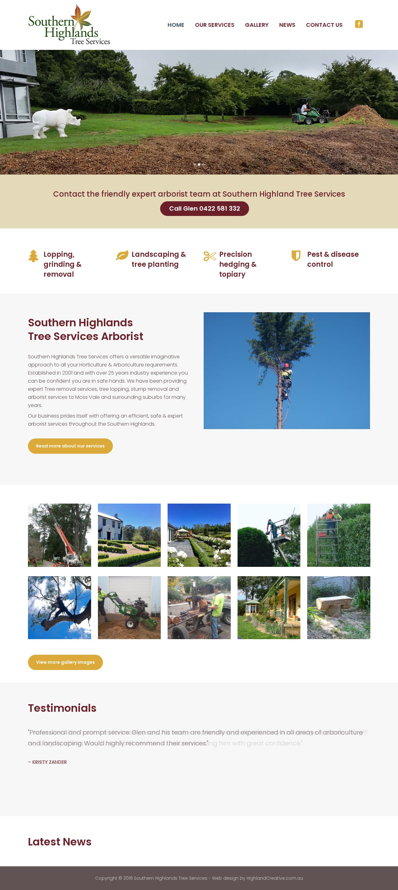 Southern highlands tree services website