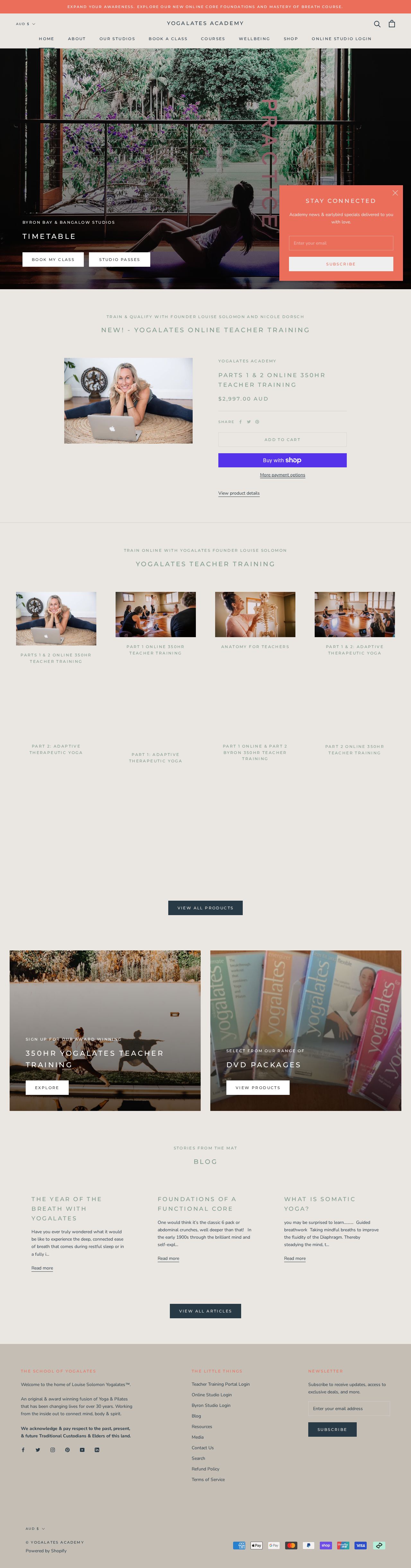 Yogalates website