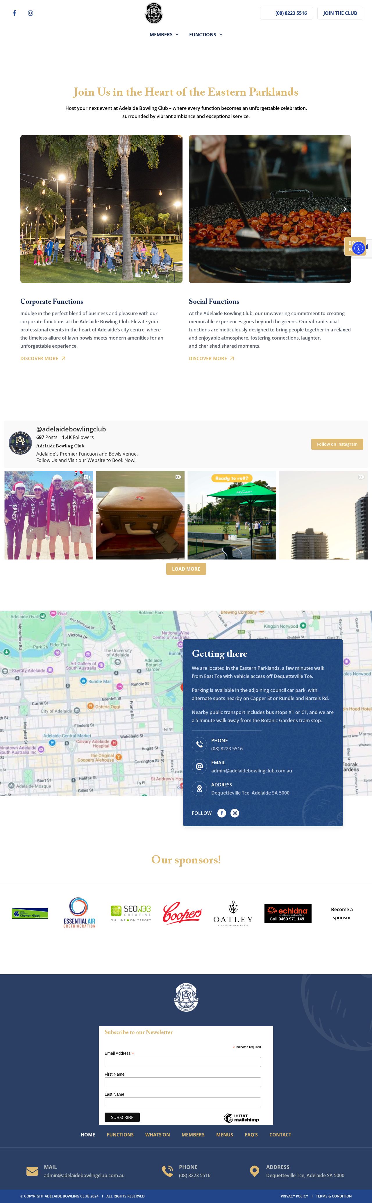 Adelaide Bowling Club â Functions Adelaide website