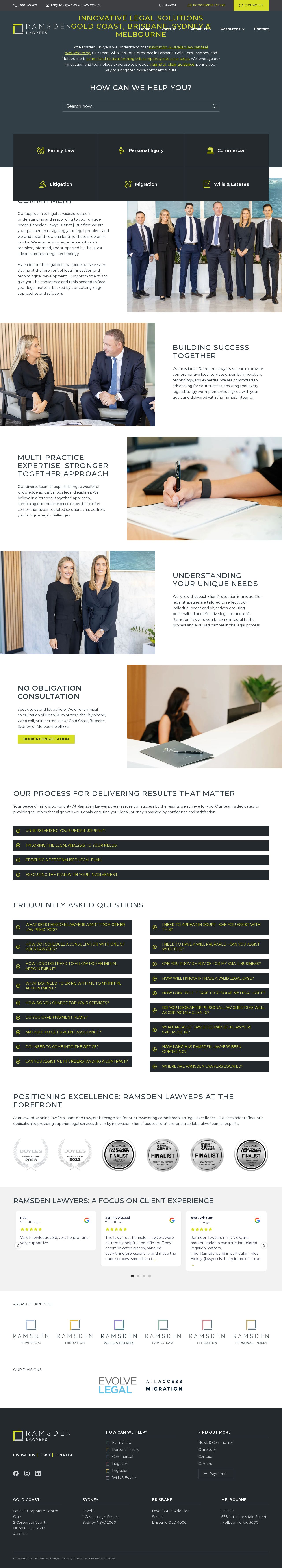 Ramsden Lawyers website