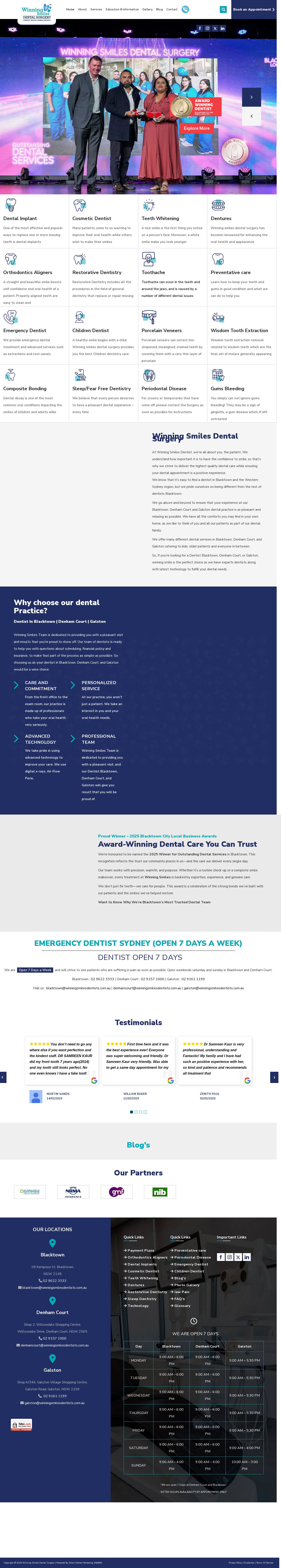 Winning Smiles Dental Surgery website