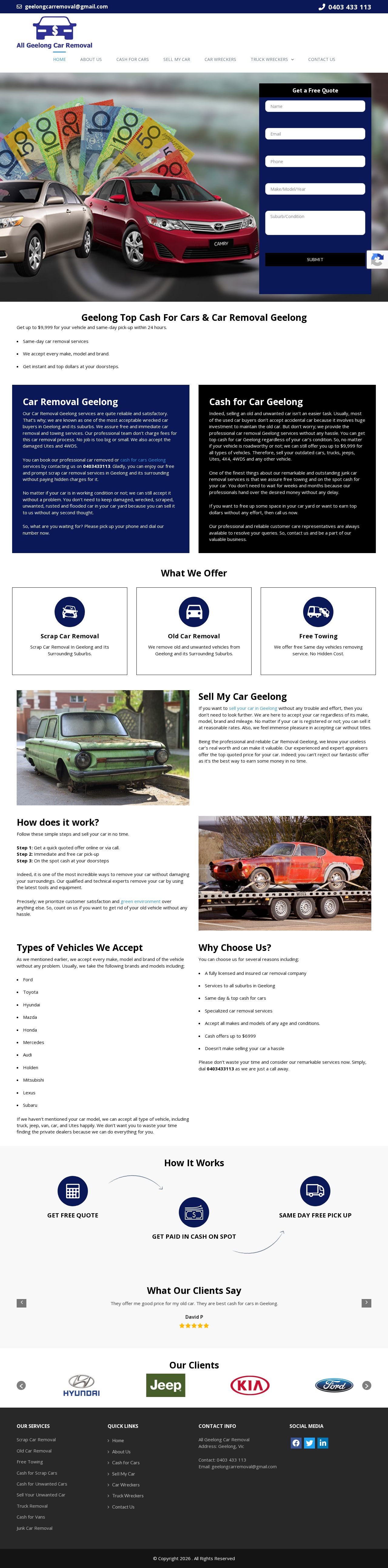 Car removal Geelong website