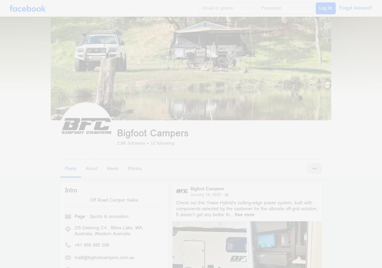Bigfoot Campers website