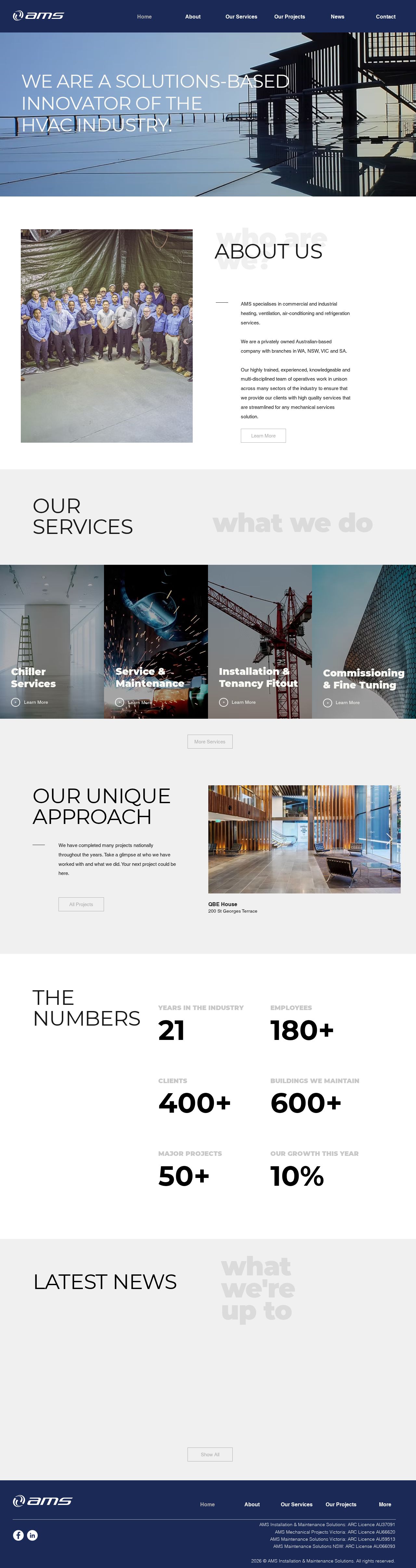 AMS Service & Maintenance website