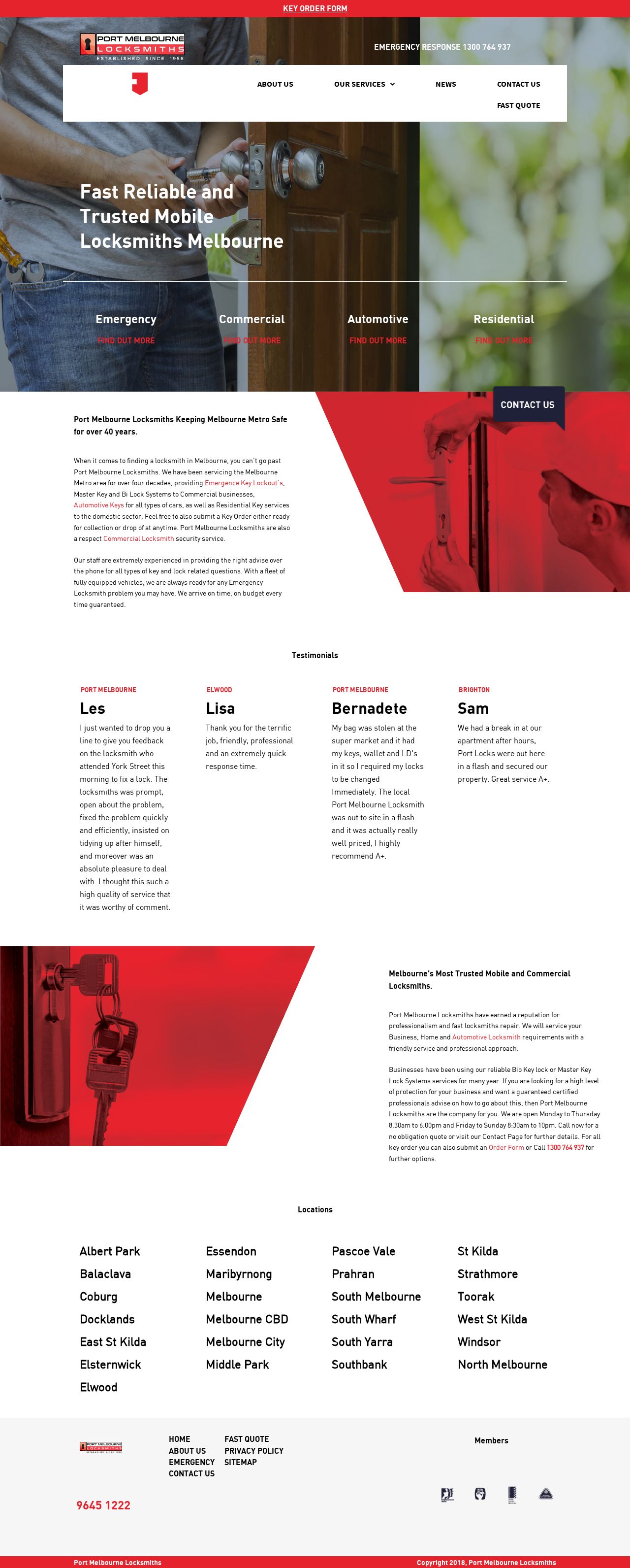 Port Melbourne Locksmiths website